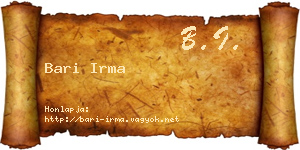 Bari Irma névjegykártya