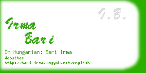 irma bari business card